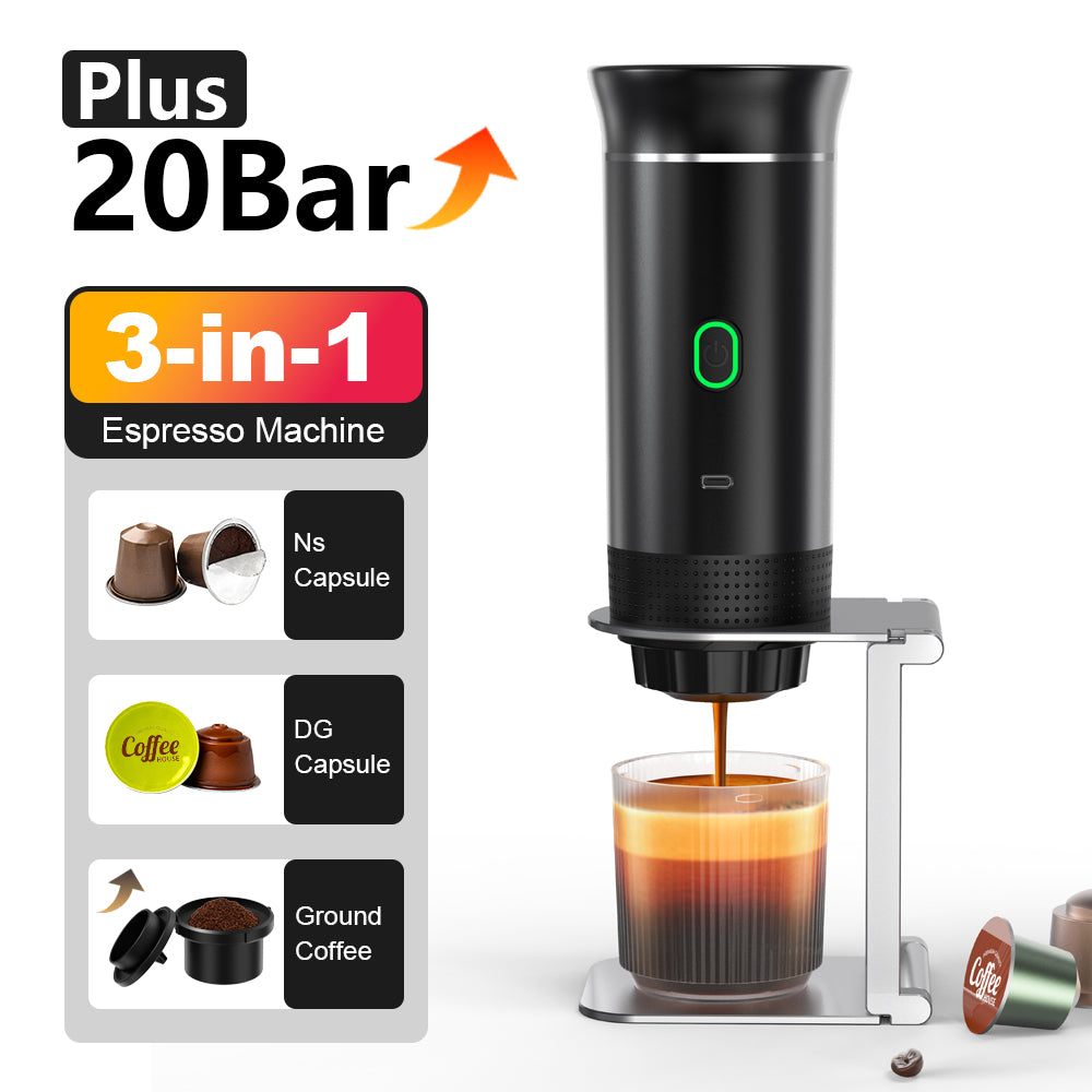 Portable Wireless Espresso Coffee Maker – 3-in-1 Travel Coffee Machine for Car, Home & Camping