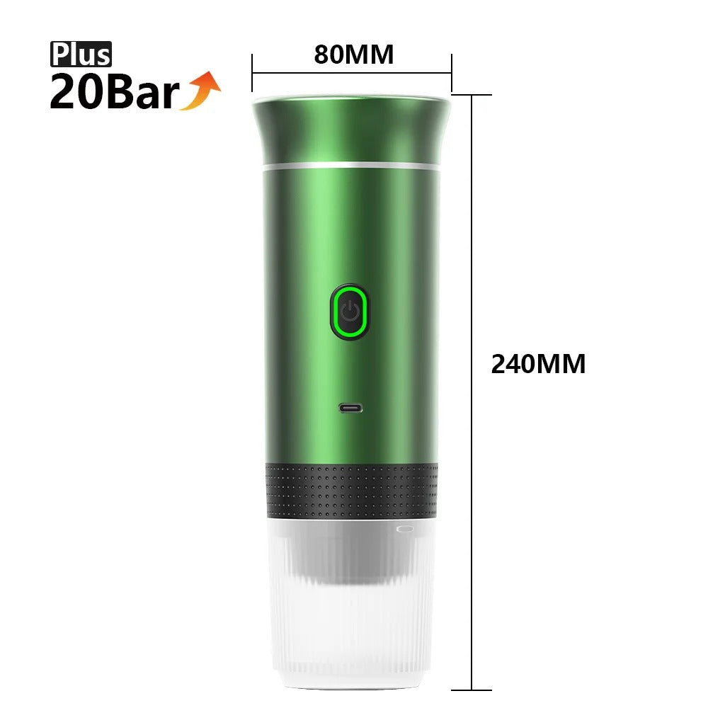 Portable Wireless Espresso Coffee Maker – 3-in-1 Travel Coffee Machine for Car, Home & Camping