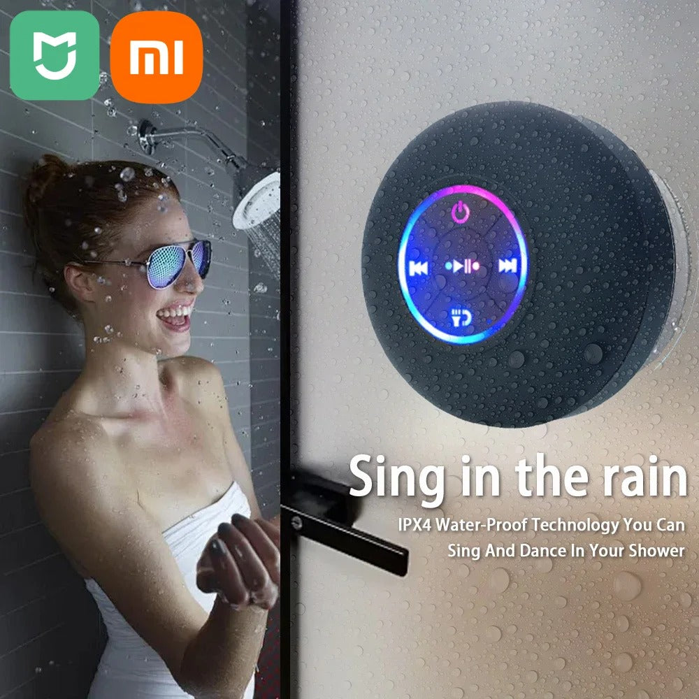 Portable Waterproof Bluetooth Speaker with LED Lights β IPX4, Stereo Sound & Suction Cup