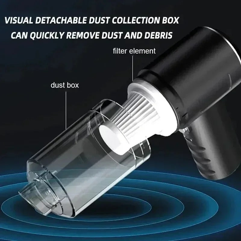 120W High-Power Portable Wireless Vacuum Cleaner – Dual Use for Car & Home