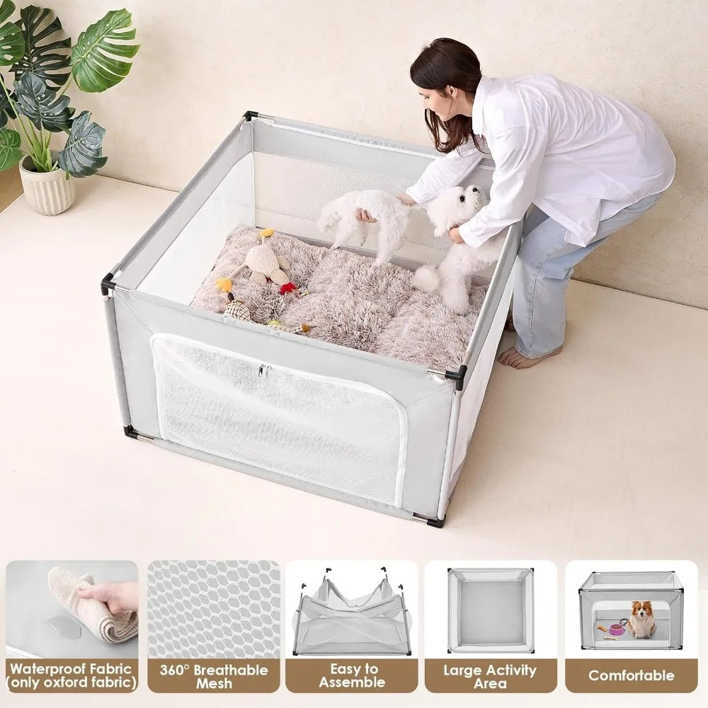 Universal Foldable Pet Playpen β Portable Play Area for Dogs, Cats, & Small Animals