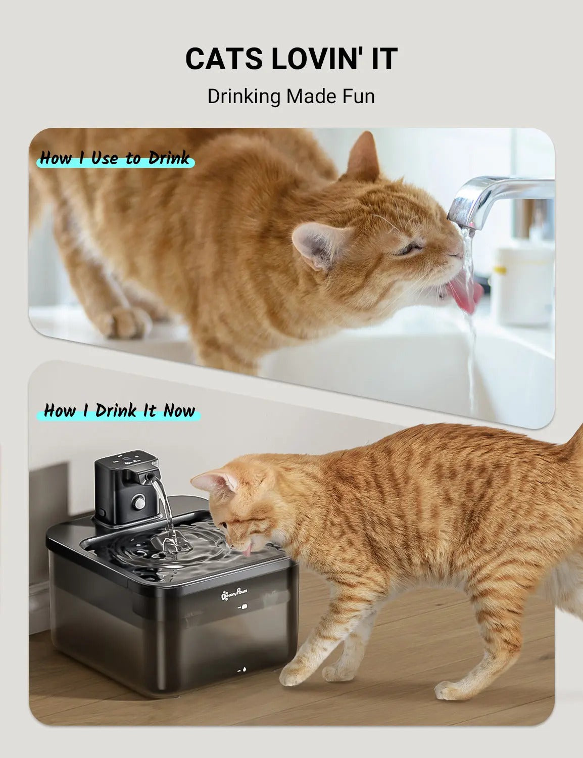 2.5L Wireless Water Fountain – Battery-Powered Smart Dispenser with Motion Sensor