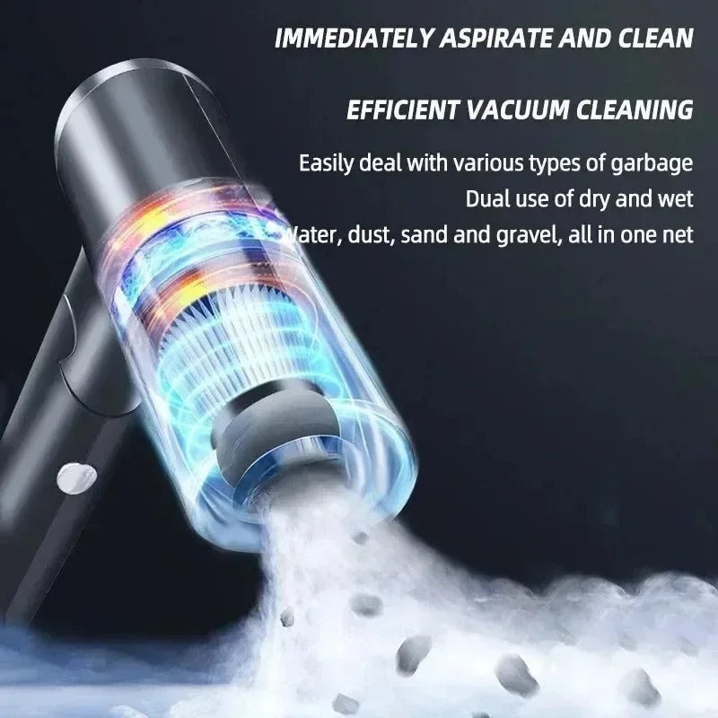 120W High-Power Portable Wireless Vacuum Cleaner – Dual Use for Car & Home