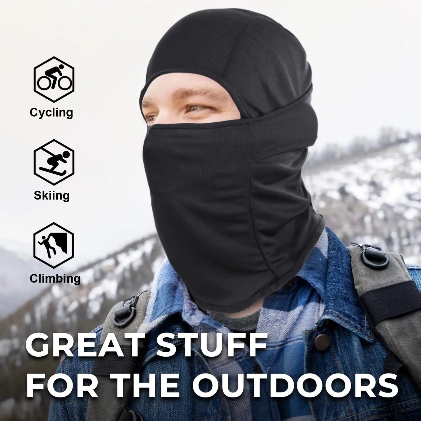 Breathable Full Face Balaclava Ski Mask – Versatile Protective Head Cover for Men and Women, Ideal for Skiing and Outdoor Sports