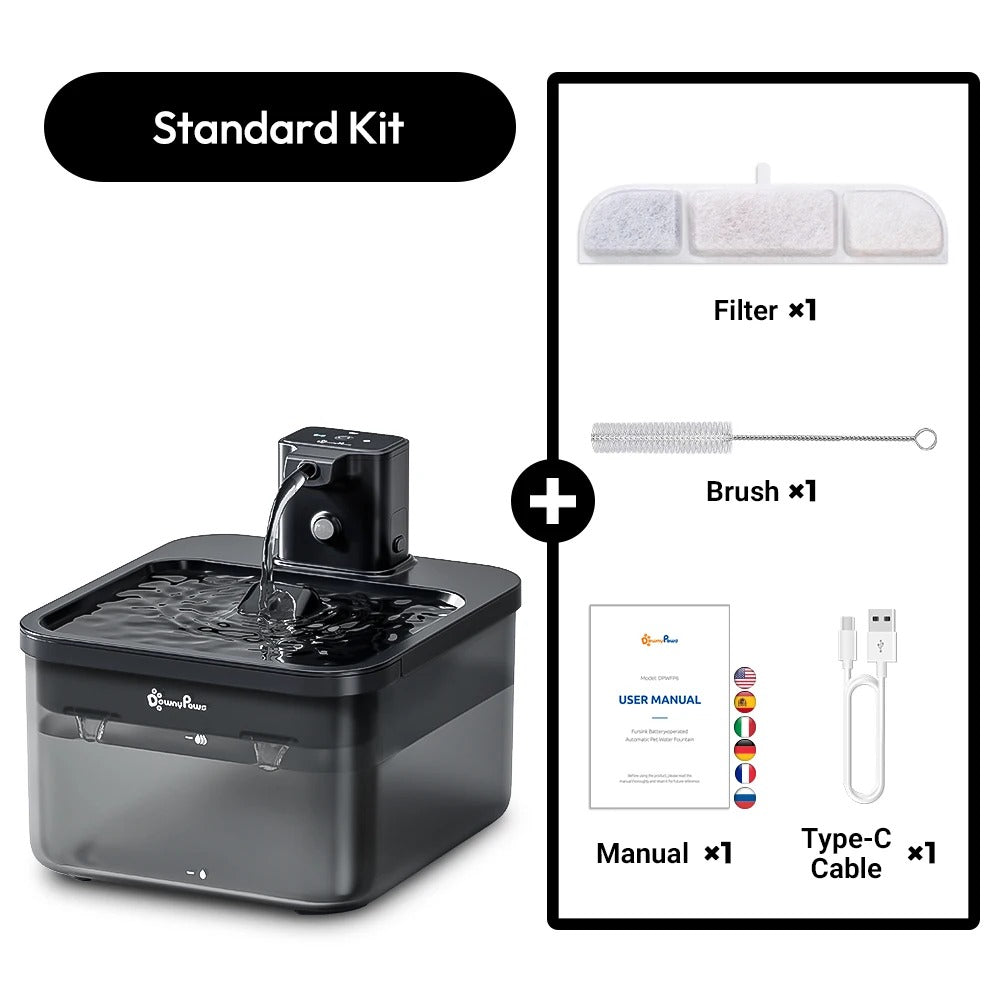 2.5L Wireless Water Fountain – Battery-Powered Smart Dispenser with Motion Sensor