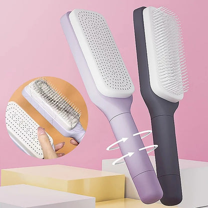 Self-Cleaning Scalp Massage Hair Brush – Effortless Detangling & Scalp Care
