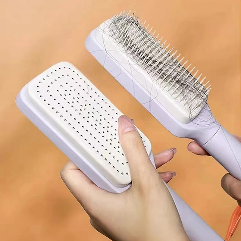 Self-Cleaning Scalp Massage Hair Brush – Effortless Detangling & Scalp Care