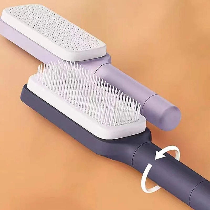 Self-Cleaning Scalp Massage Hair Brush – Effortless Detangling & Scalp Care